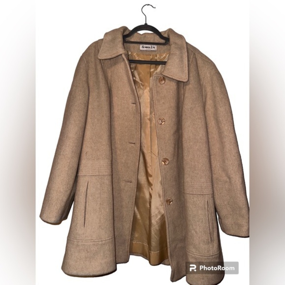 Vintage wool‎ Herman Kay tan dress coat